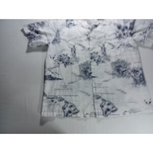 Howie Made in Hawaii Aloha Shirt Men's XL Map Floral Print Button Up